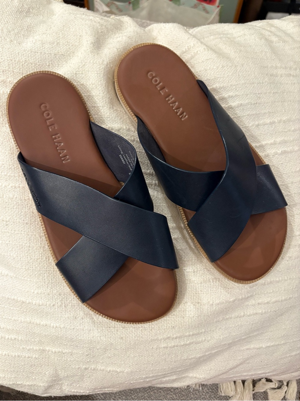 Cole Haan 😎 Nantucket Cross Strap Slip-On Slide Sandals
